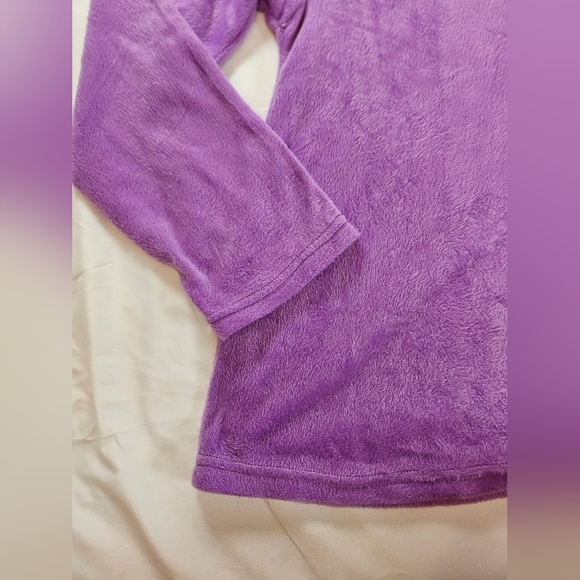 NWT Just Love Womens Purple Fuzzy Long Sleeve V-neck Pajama Top Size Large - Picture 4 of 9